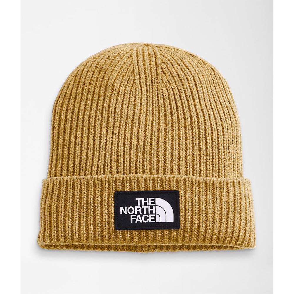 The North Face Beanies Mens Australia - The North Face Tnf™ Logo Box Cuffed Yellow (JZI-026593)